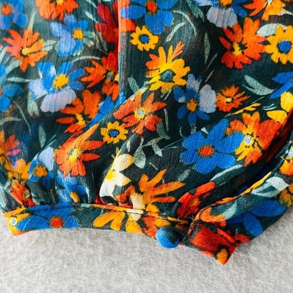 Calvin Klein Surplice Neck Faux Wrap Midi Dress Size 10 3/4 Sleeve Floral Print - Picture 13 of 16